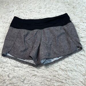 Lululemon Run Times Short II *4" Heather Lux Multi Black / Black